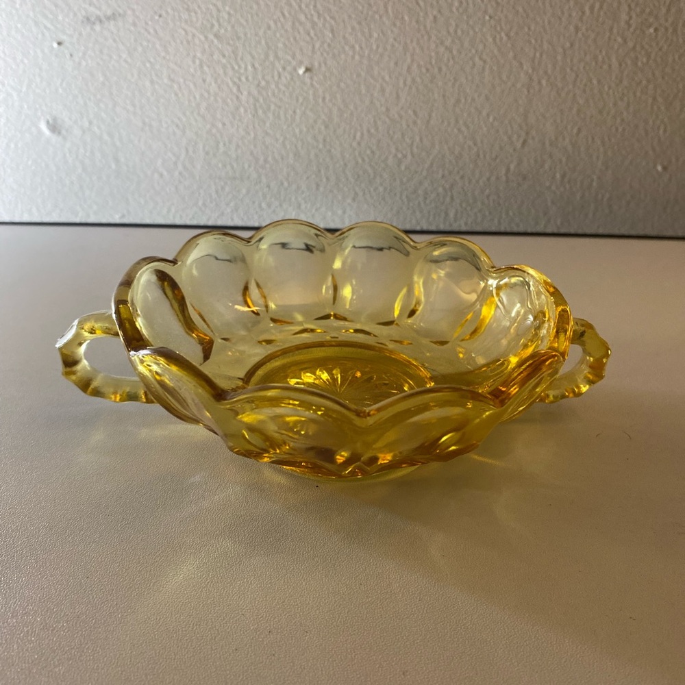 Vintage Yellow Glass Dish